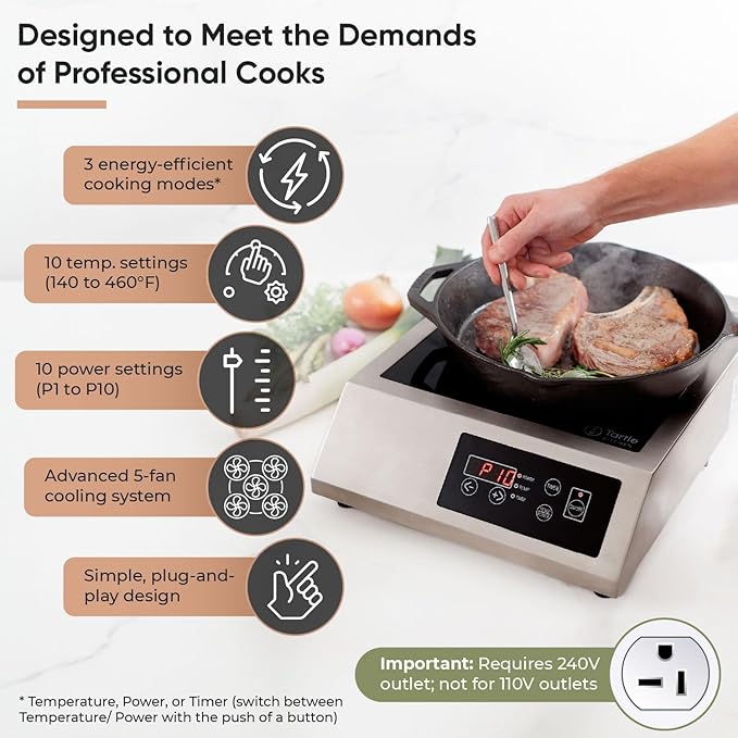 Commerical 3400W 240V Induction Cooktop Burner