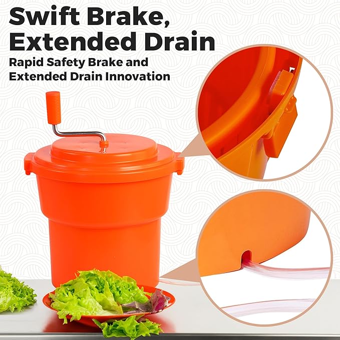 Commercial Grade Large Salad Spinner - 5.5 Gallon/25 Quart