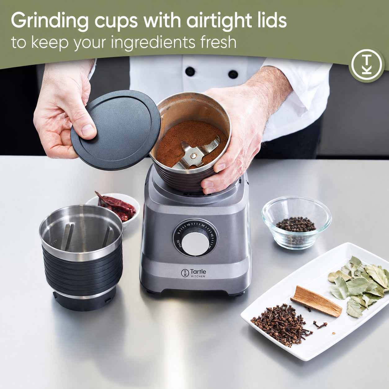 Extra Spice Grinder Bowl & Lid - Espresso