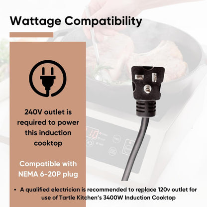 Commerical 3400W 240V Induction Cooktop Burner