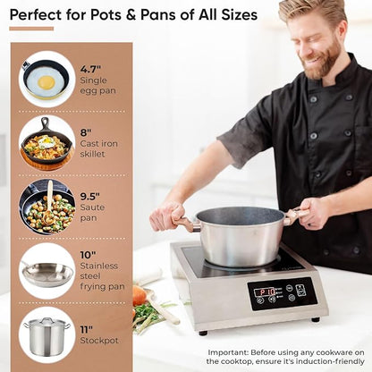 Commerical 3400W 240V Induction Cooktop Burner